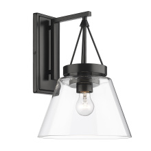 Golden 3189-WSC BLK-CLR - Golden Lighting Penn 1-light Wall Sconce in Matte Black and Clear Glass